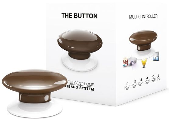 Розумна кнопка Fibaro The Button, Z-Wave, 3V ER14250, коричнева