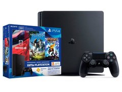 Ігрова консоль PlayStation 4 Slim 500 Gb Black(HZD+GOW3+UC4+PSPlus 3М)