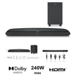 Звукова панель TCL TS6110 2.1, 240W, Dolby Digital, HDMI ARC, Wireless Sub