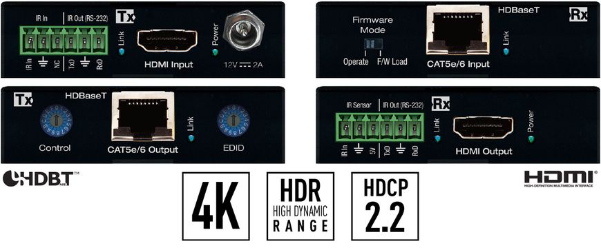 Key Digital KD-X222PO HDMI Over CAT5e/6 HDBaseT Extender Transmitter and Receiver Kit