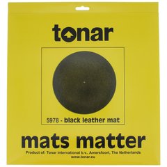 Мат из черной кожи для опорного диска винилового проигрывателя: Tonar Black Leather Mat art.5978